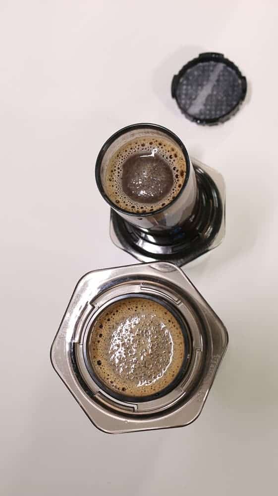 Fertig umgerührtes Kaffeepulver