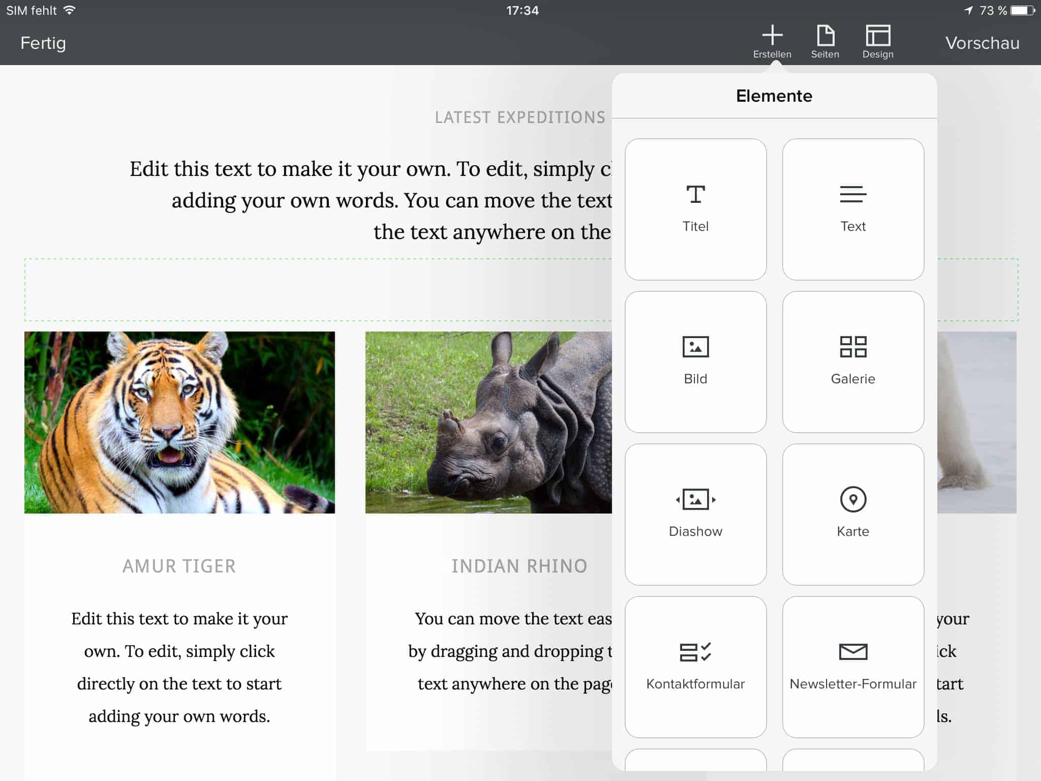 Weeblys mobiler App Editor