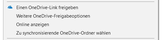 OneDrive Kontextmenu