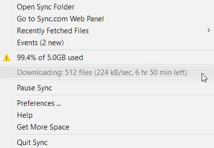 Sync langsam