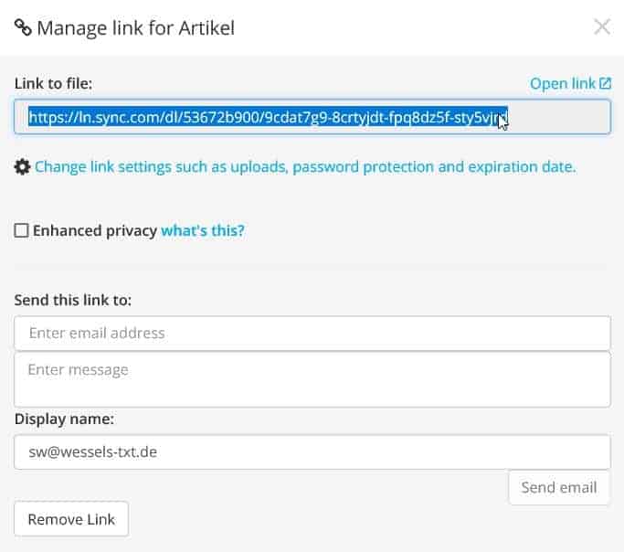 Sync Manage Link