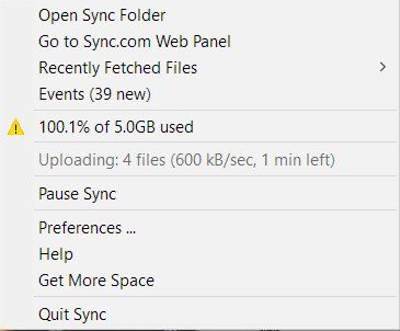 Sync Menu
