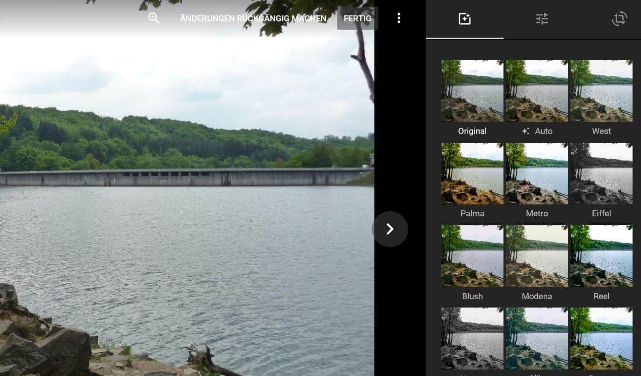 Google Fotos Bearbeitung