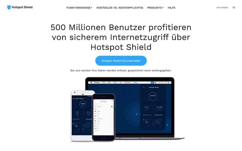 Hotspotshield Website