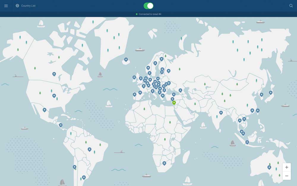 NordVPN Karte Auswahl