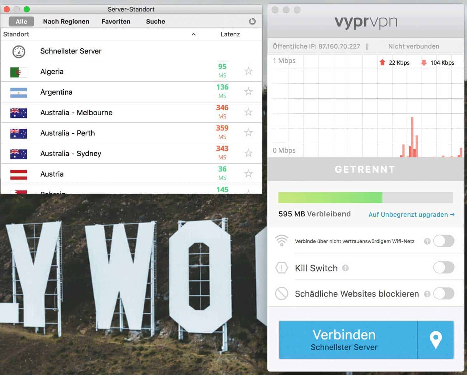 Vypr Serverwahl