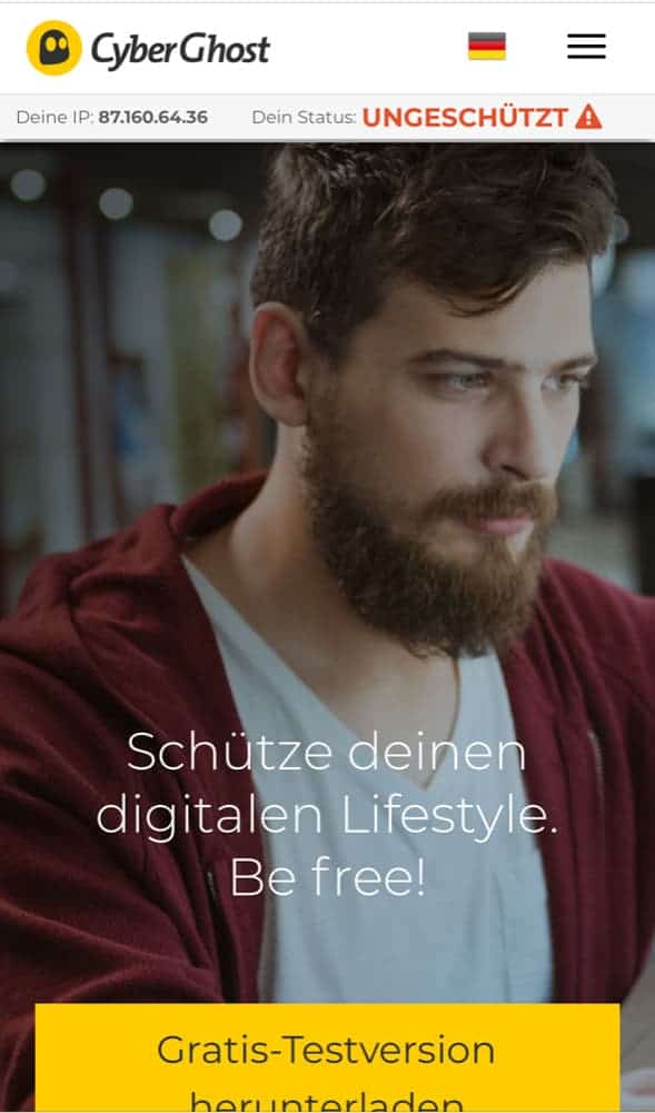 Cyberghost Website Mobil
