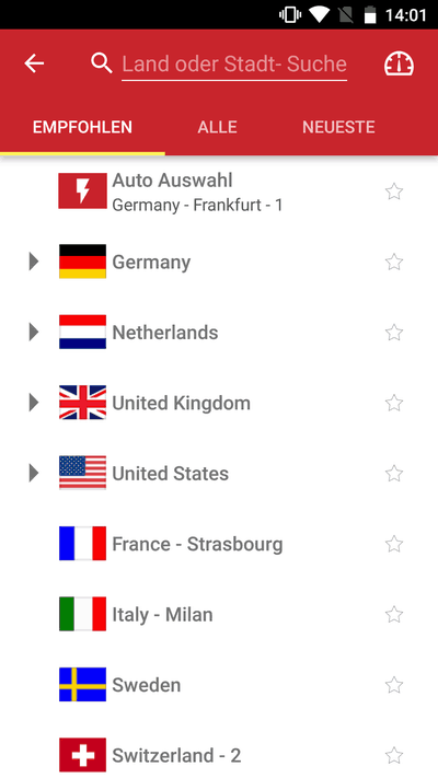 ExpressVPN Serverübersicht