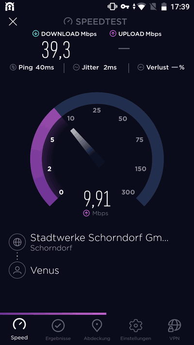 NordVPN Geschwindigkeit