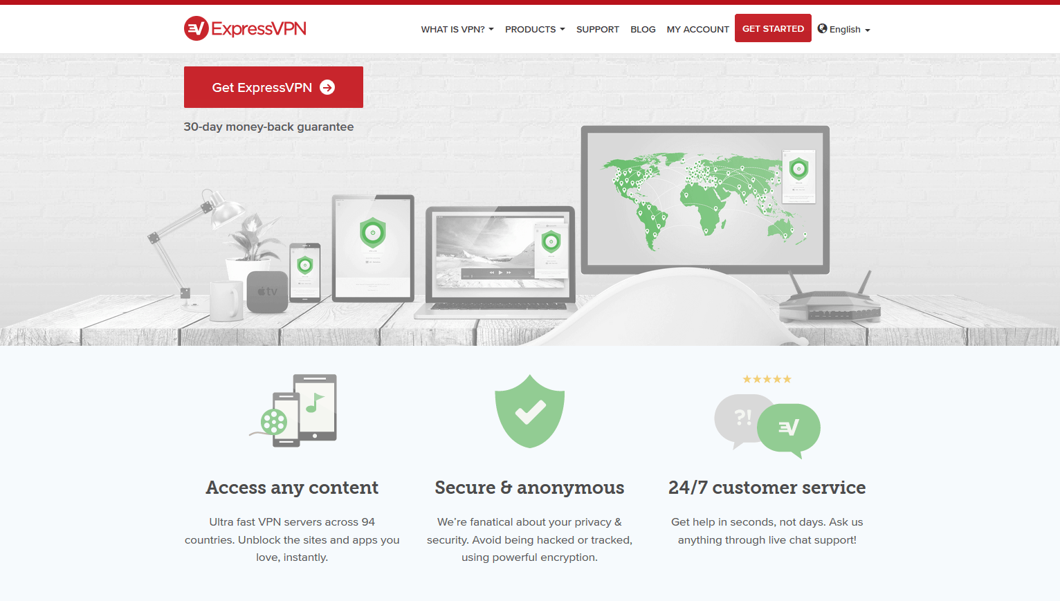 ExpressVPN Webseite