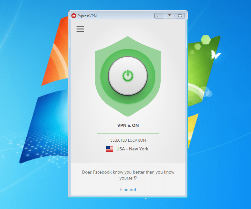 ExpressVPN Verbindung aufgebaut
