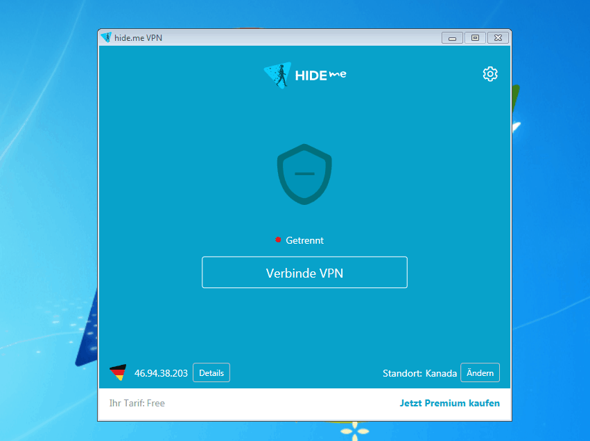 Hide.me Verbindungsaufbau