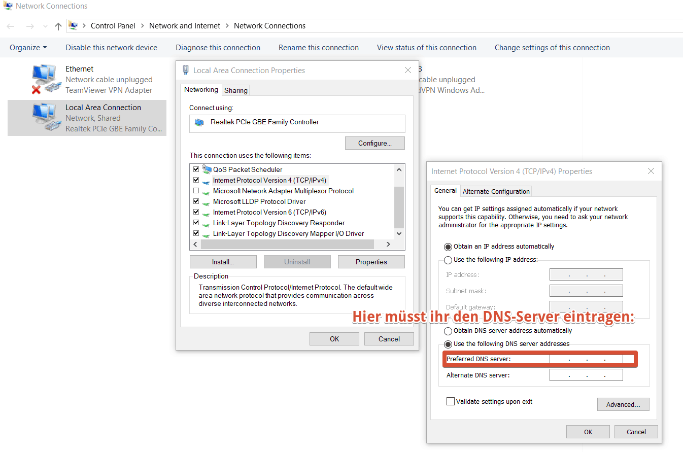 DNS-Server aendern