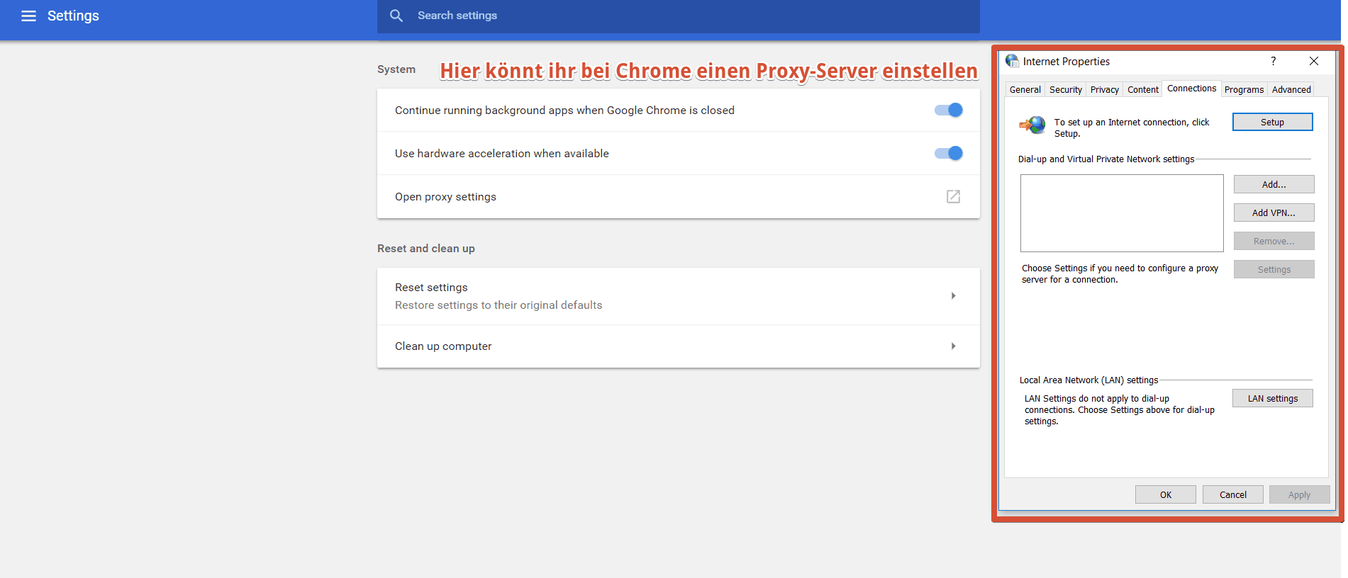 Proxy bei Chrome