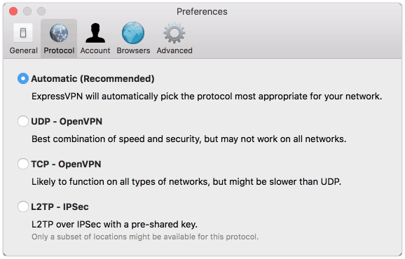 ExpressVPN Protokolle