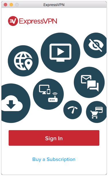 ExpressVPN Startdialog