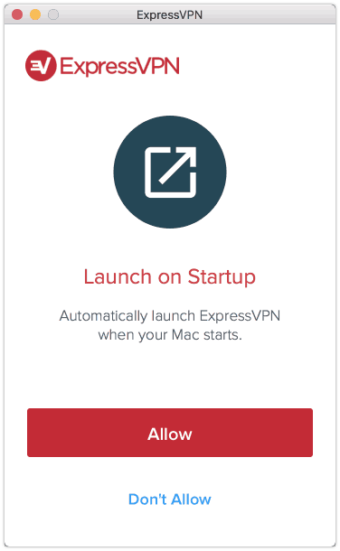 ExpressVPN App Startbildschirm