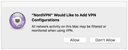 Mac VPN-Benachrichtigung