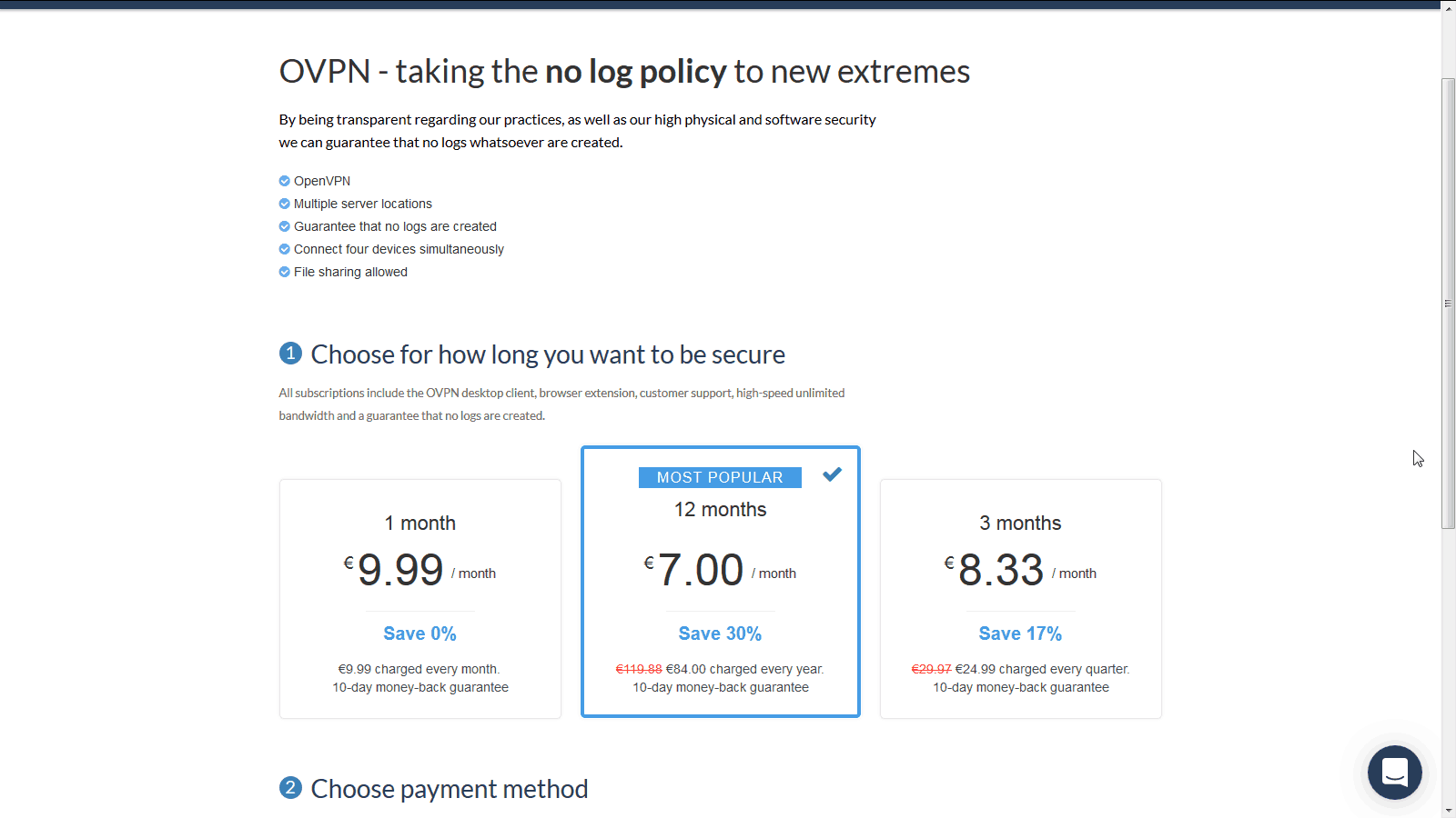 OVPN – Preise