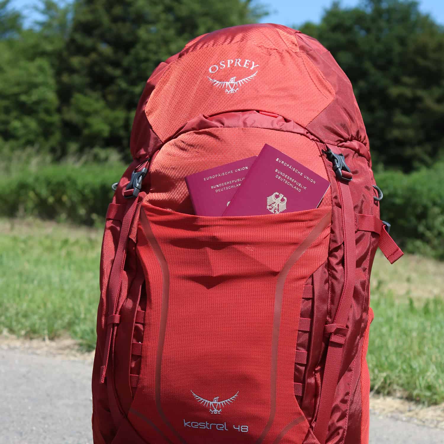 Osprey Kestrel 48 – Gepackter Rucksack