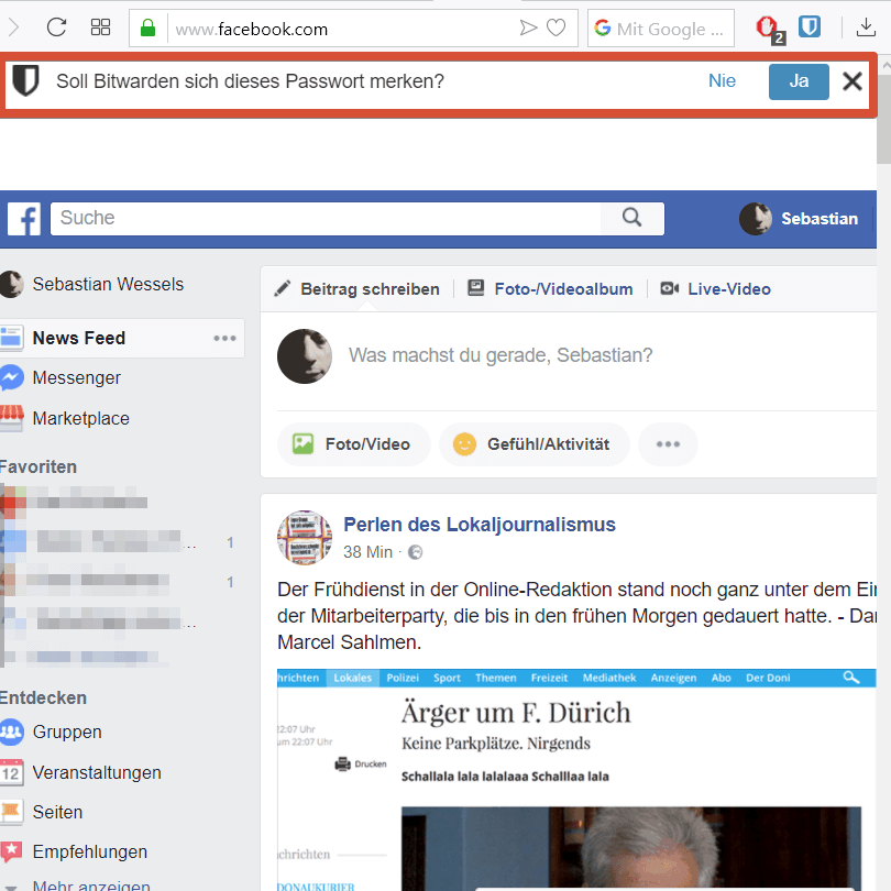Bitwarden – Passwort merken