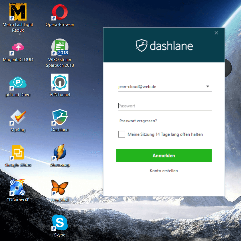 Dashlane Anmelden