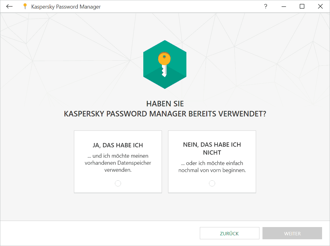 Kaspersky Password Manager – Einrichtung