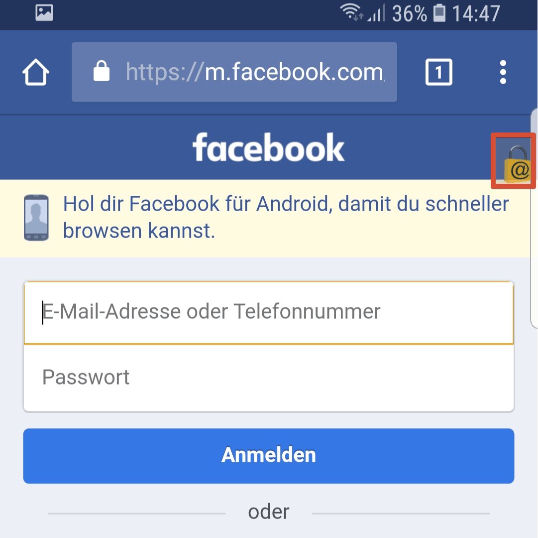 Keeper App Chrome Facebook