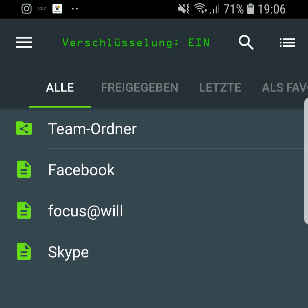 Keeper App Datensaetze