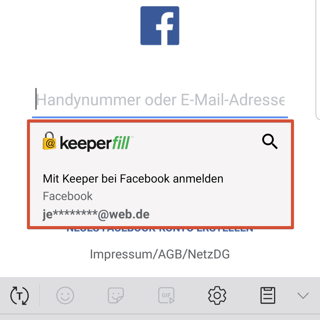 Keeper App Facebook anmelden