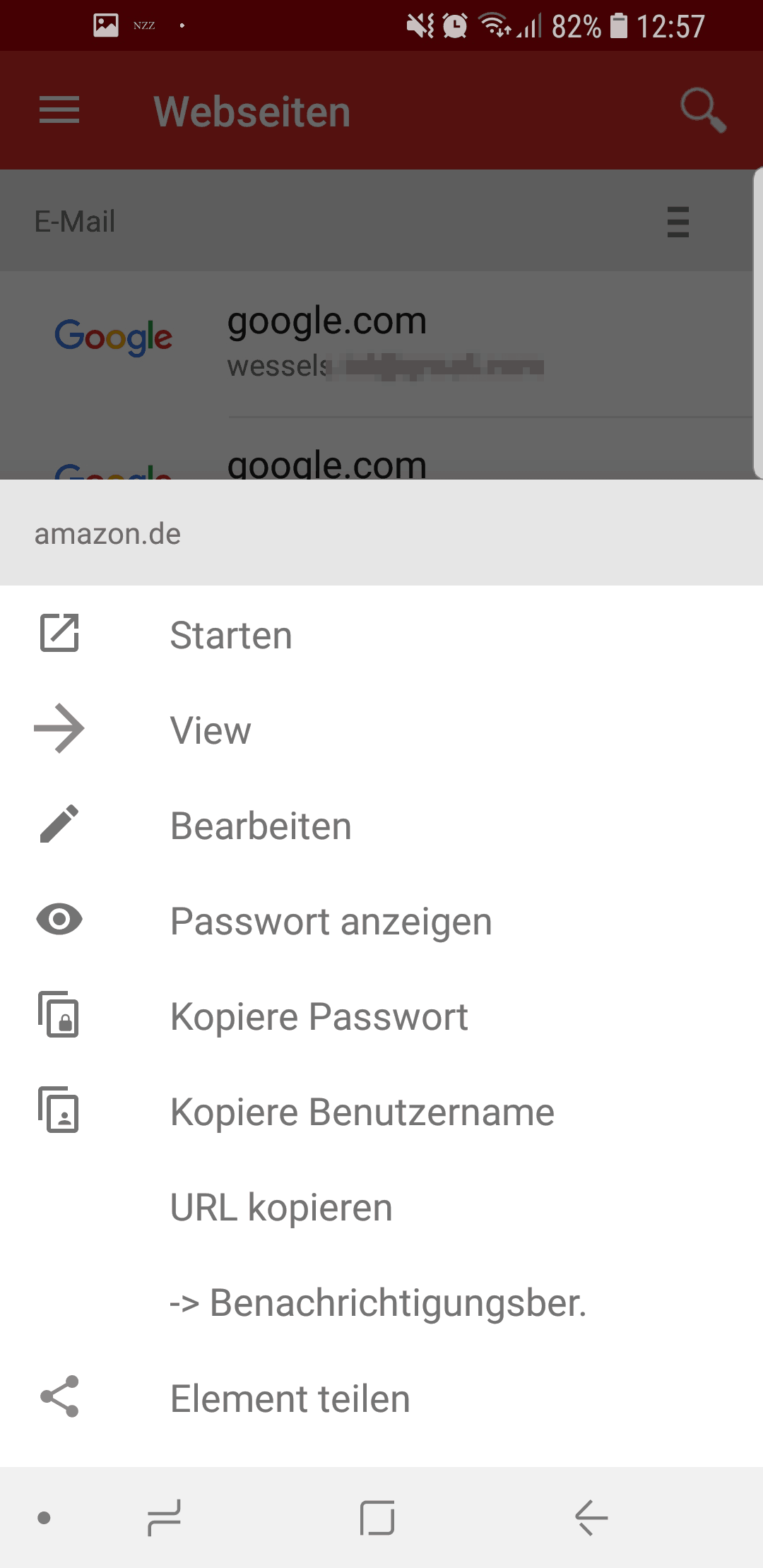 App Optionen