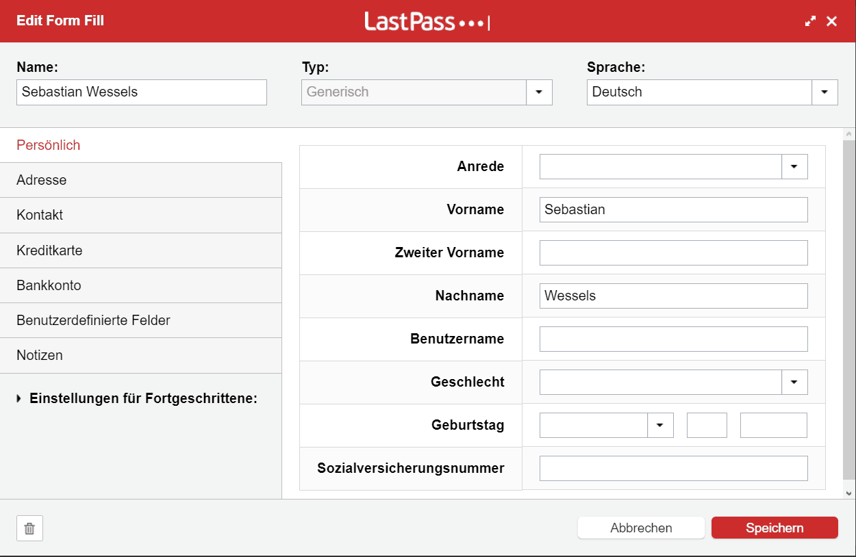 Adress- und Zahlungsdateneingabe
