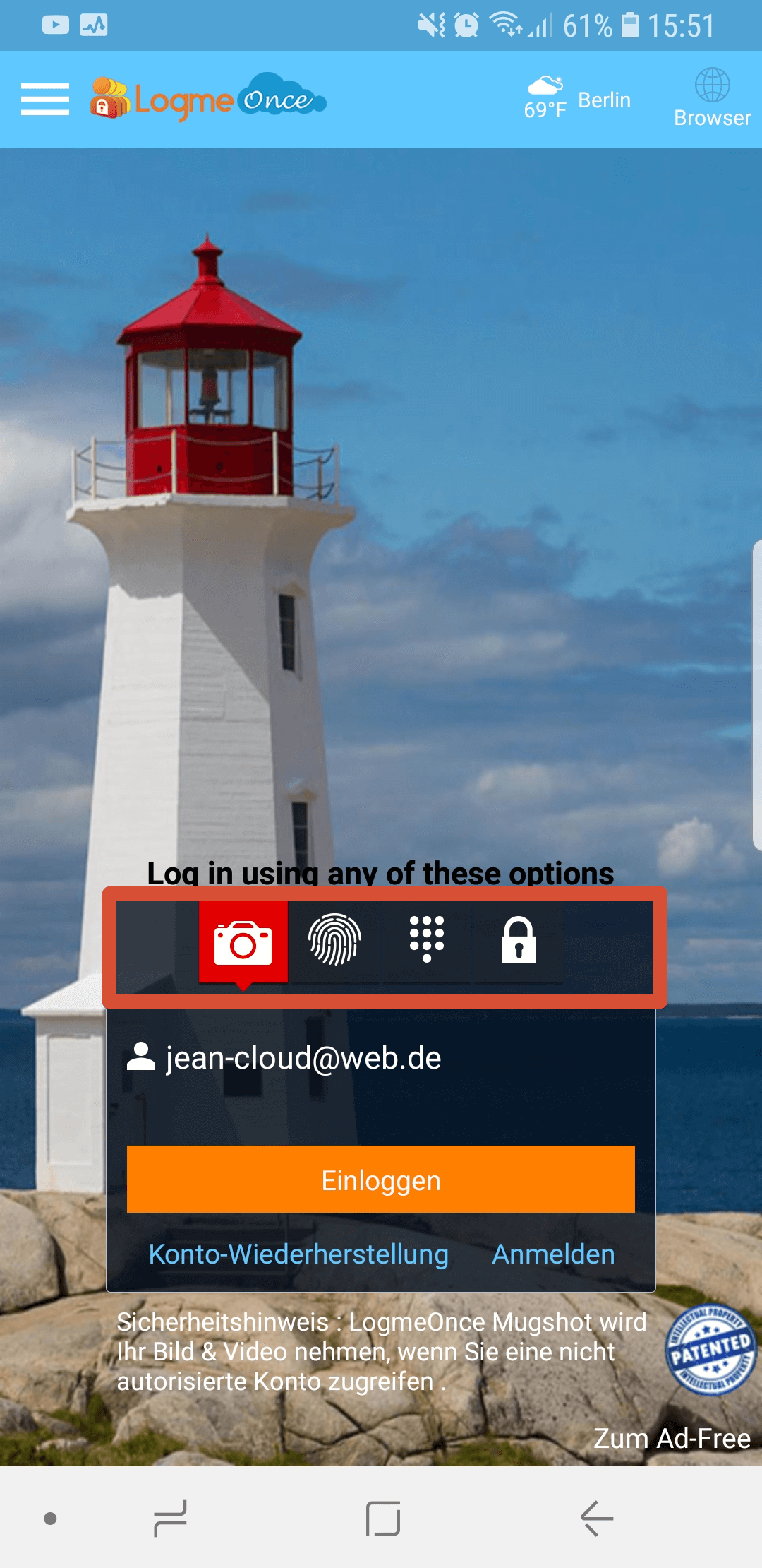 LogMeOnce – Optionen für die Anmeldung