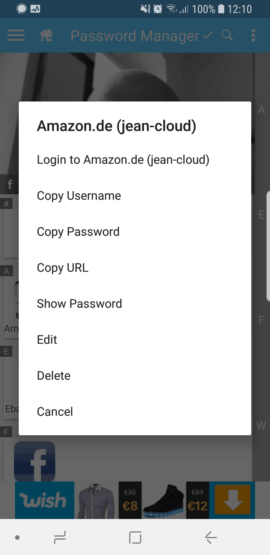 LogMeOnce – App-Optionen