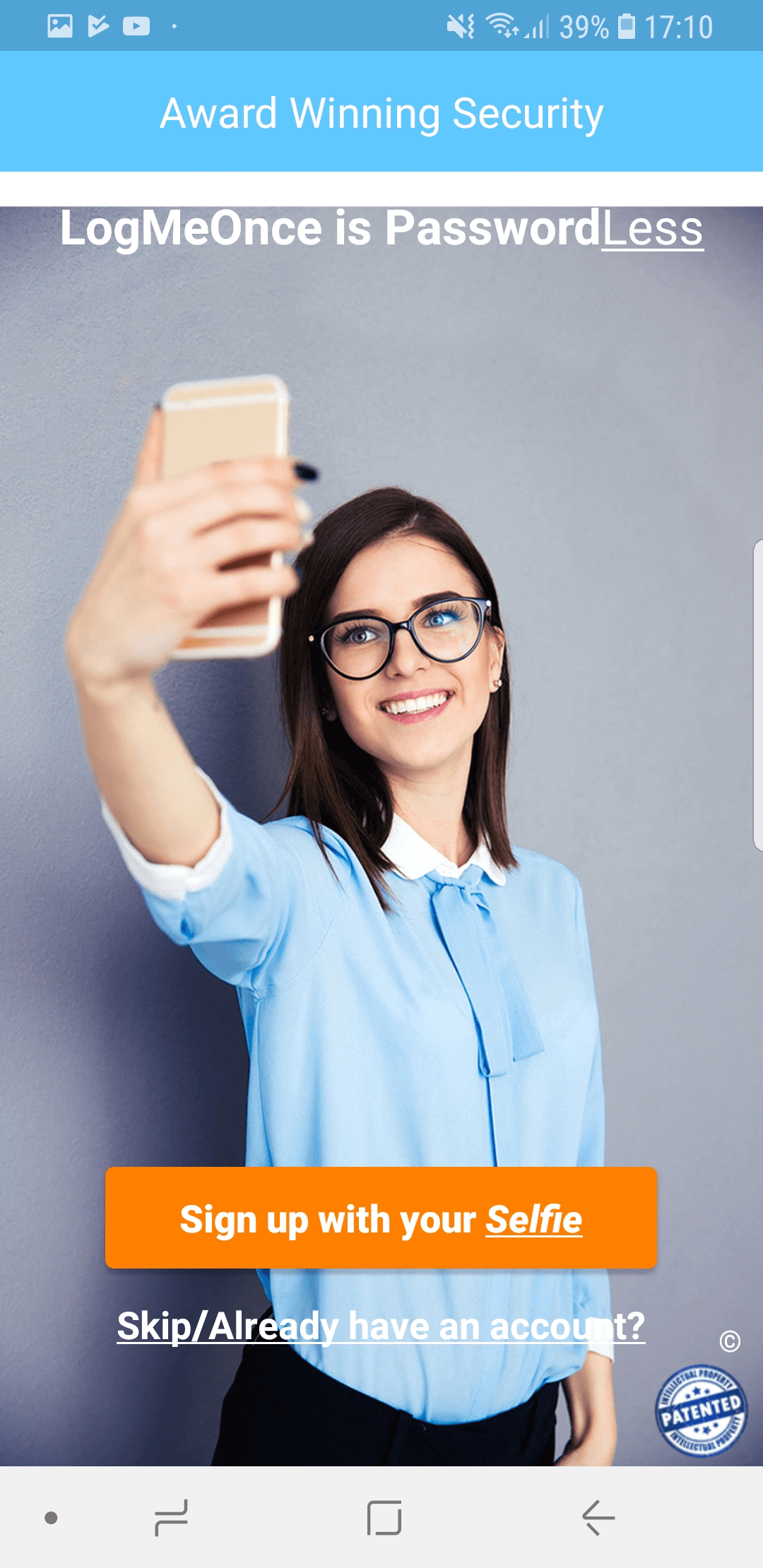 LogMeOnce – Selfie mit der App