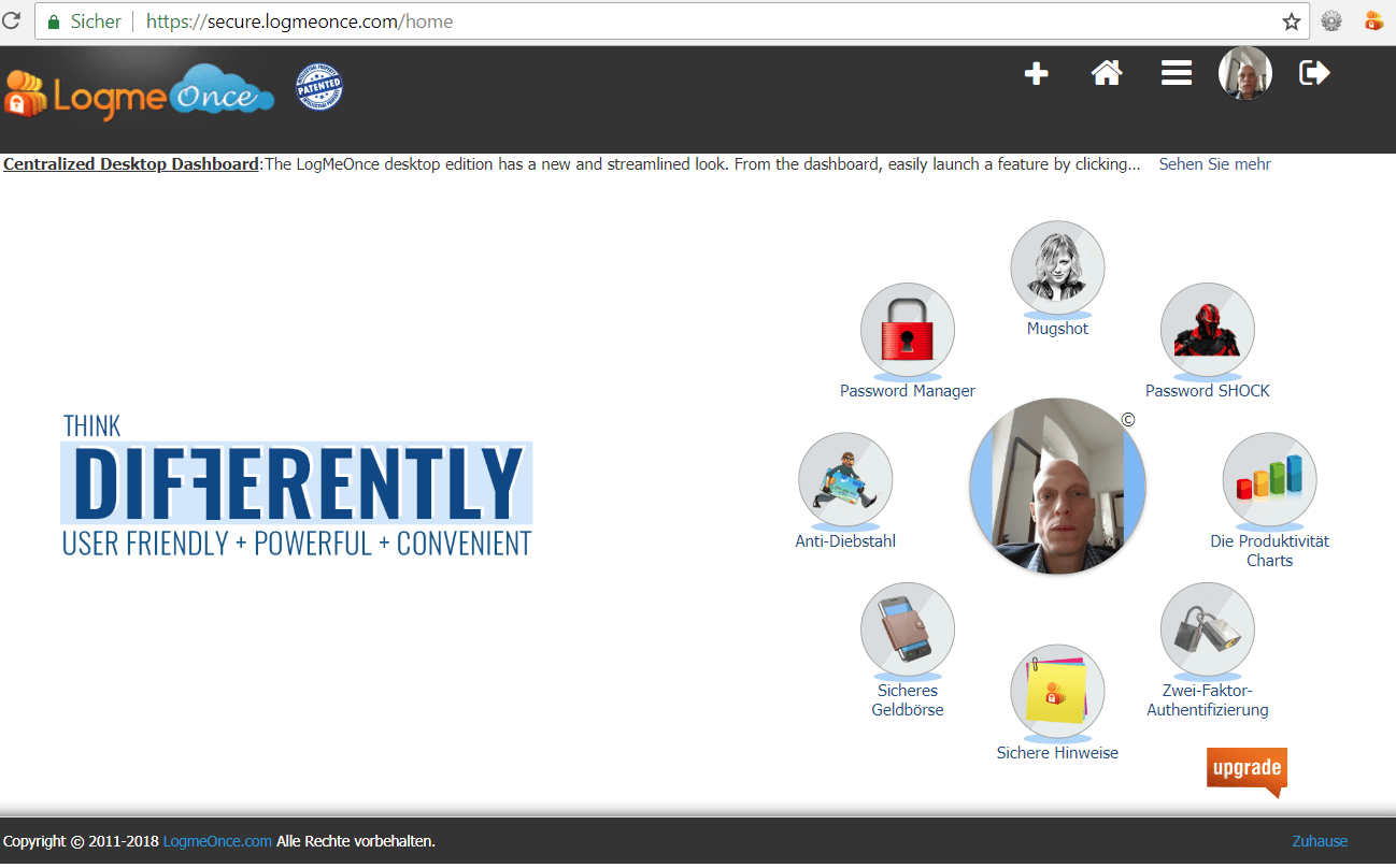 LogMeOnce – Dashboard