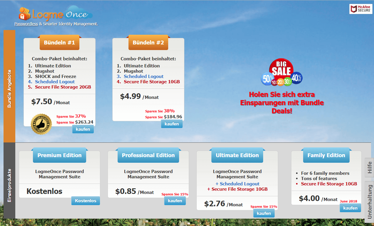 LogMeOnce – Preise und Produktue