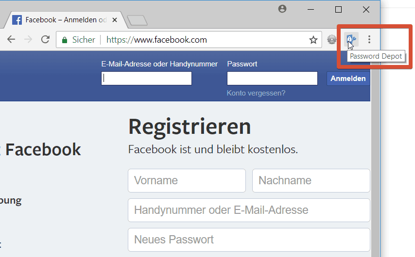Password Depot Browser Erweiterung