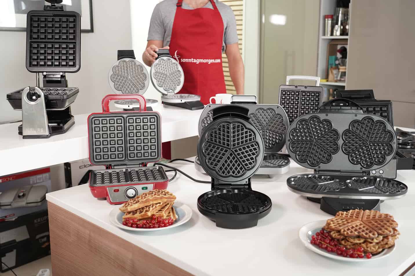 Waffeleisen-Übersicht – Geräte offen