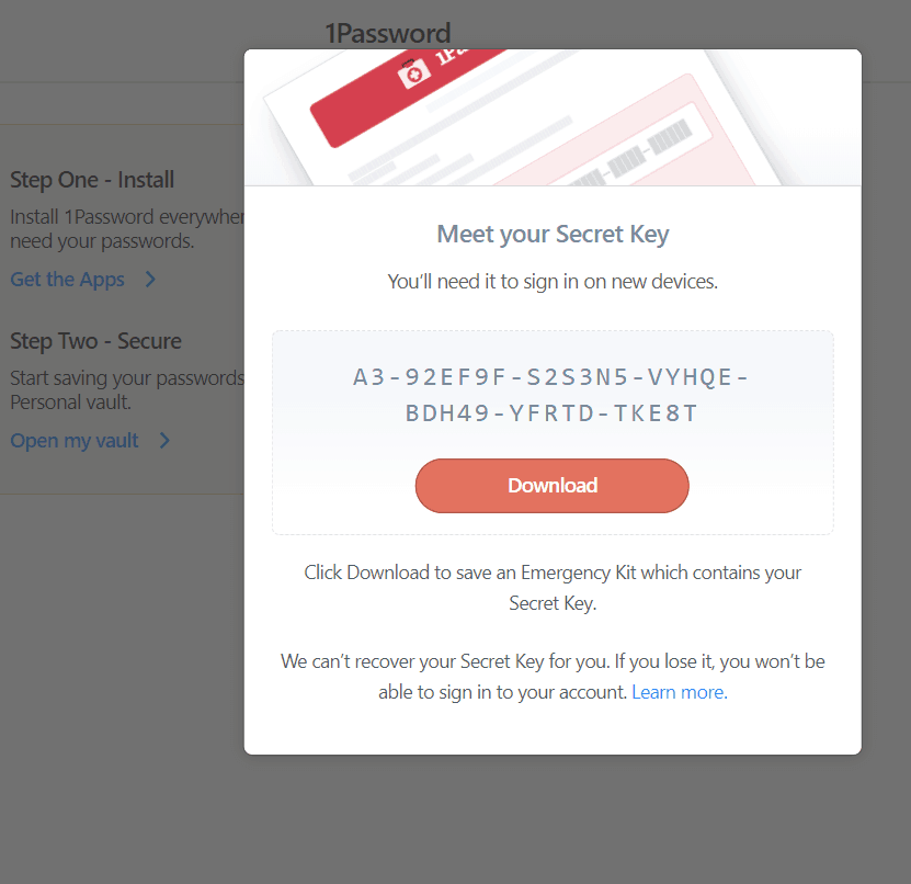 1Password Secret Key
