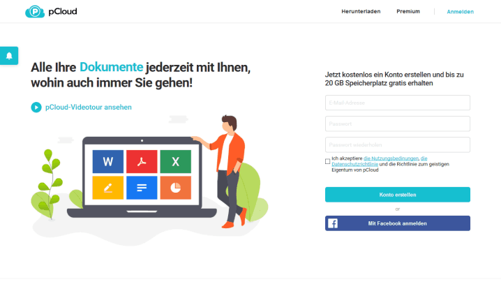 Cloudspeicher pCloud Website