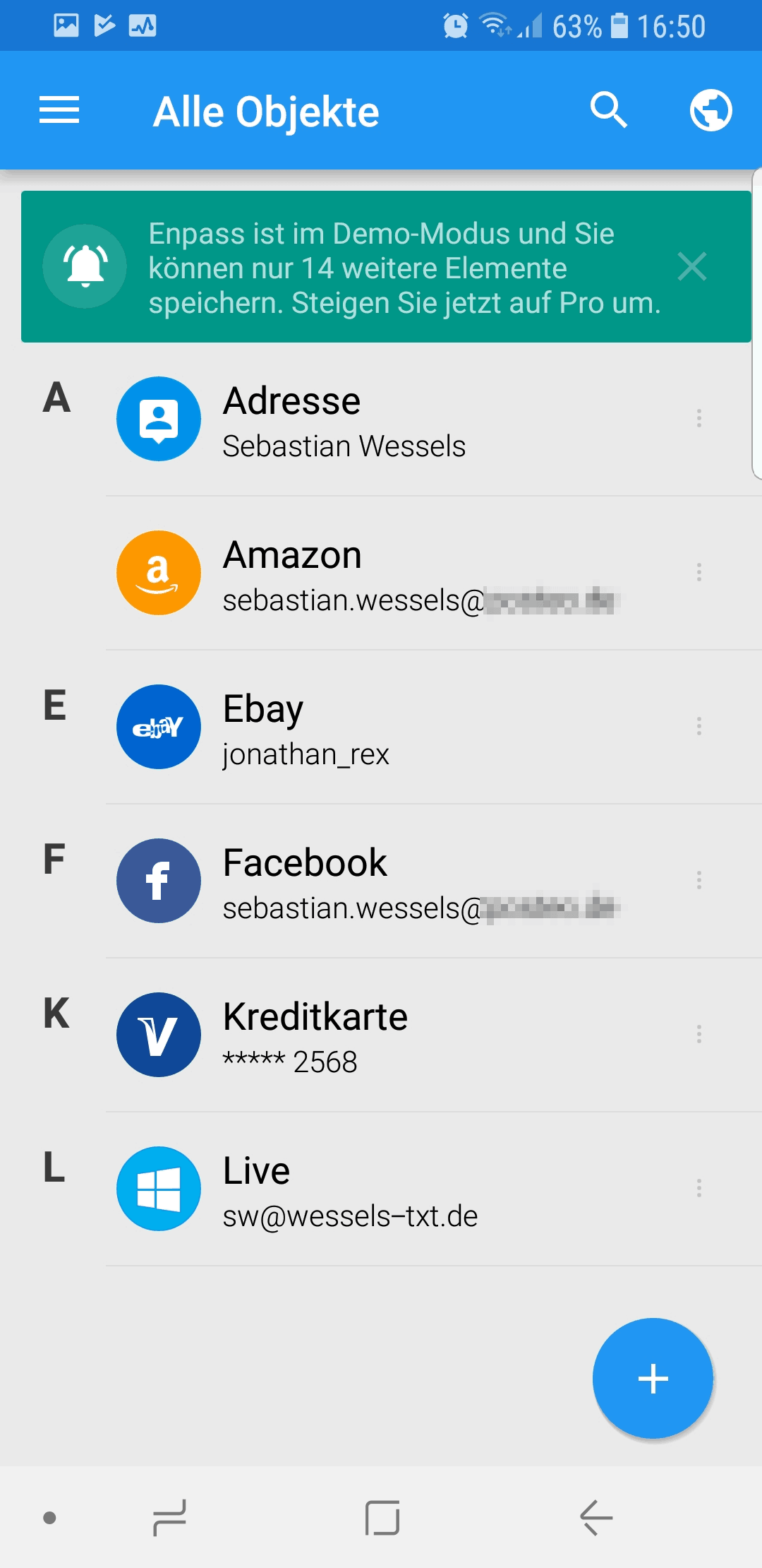 Enpass Ap eintraegel