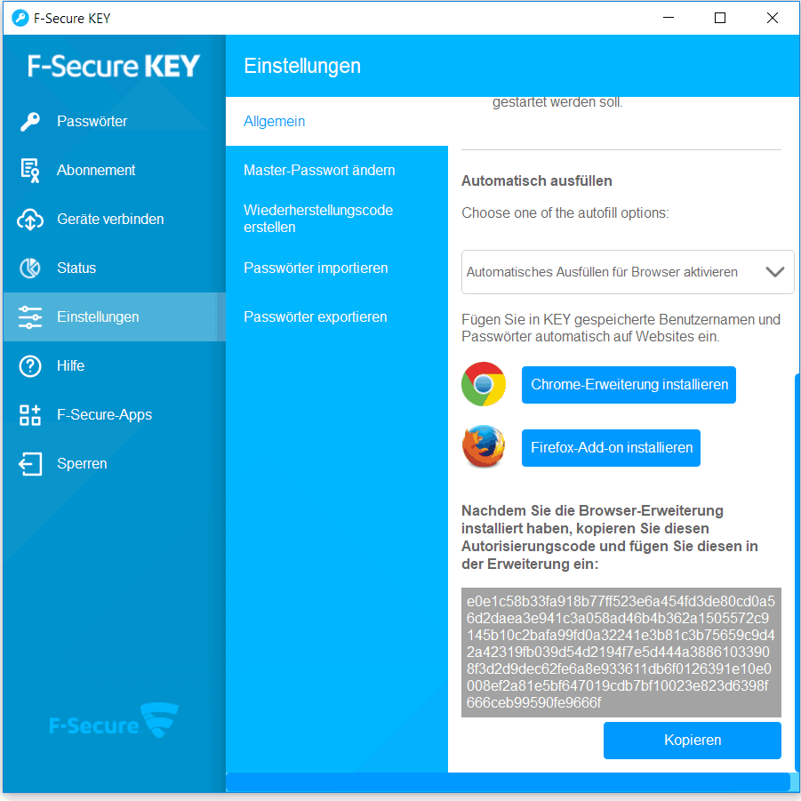 F-Secure KEY – Automatisches Ausfüllen