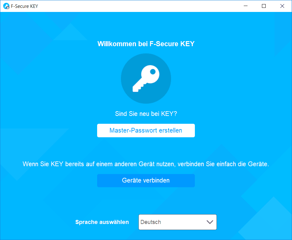 F-Secure KEY – Master-Passwort erstellen