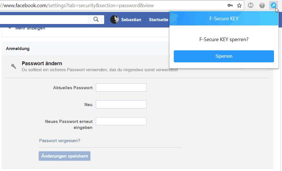 F-Secure KEY – Passwort ändern