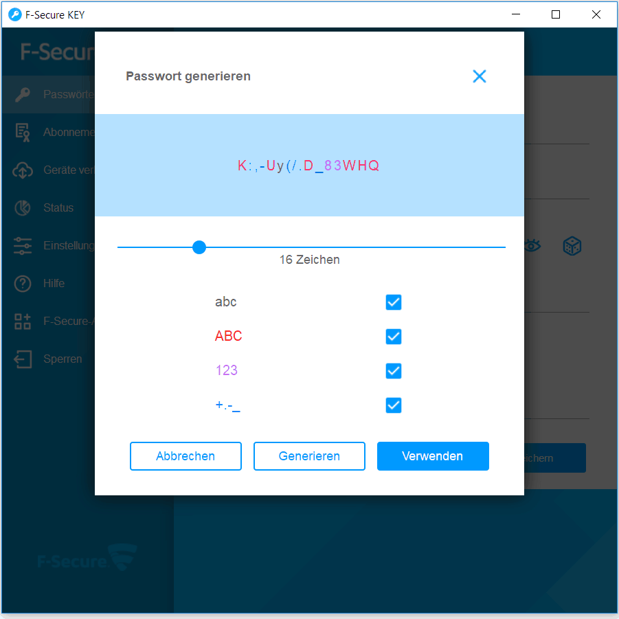 F-Secure KEY – Passwort-Generator