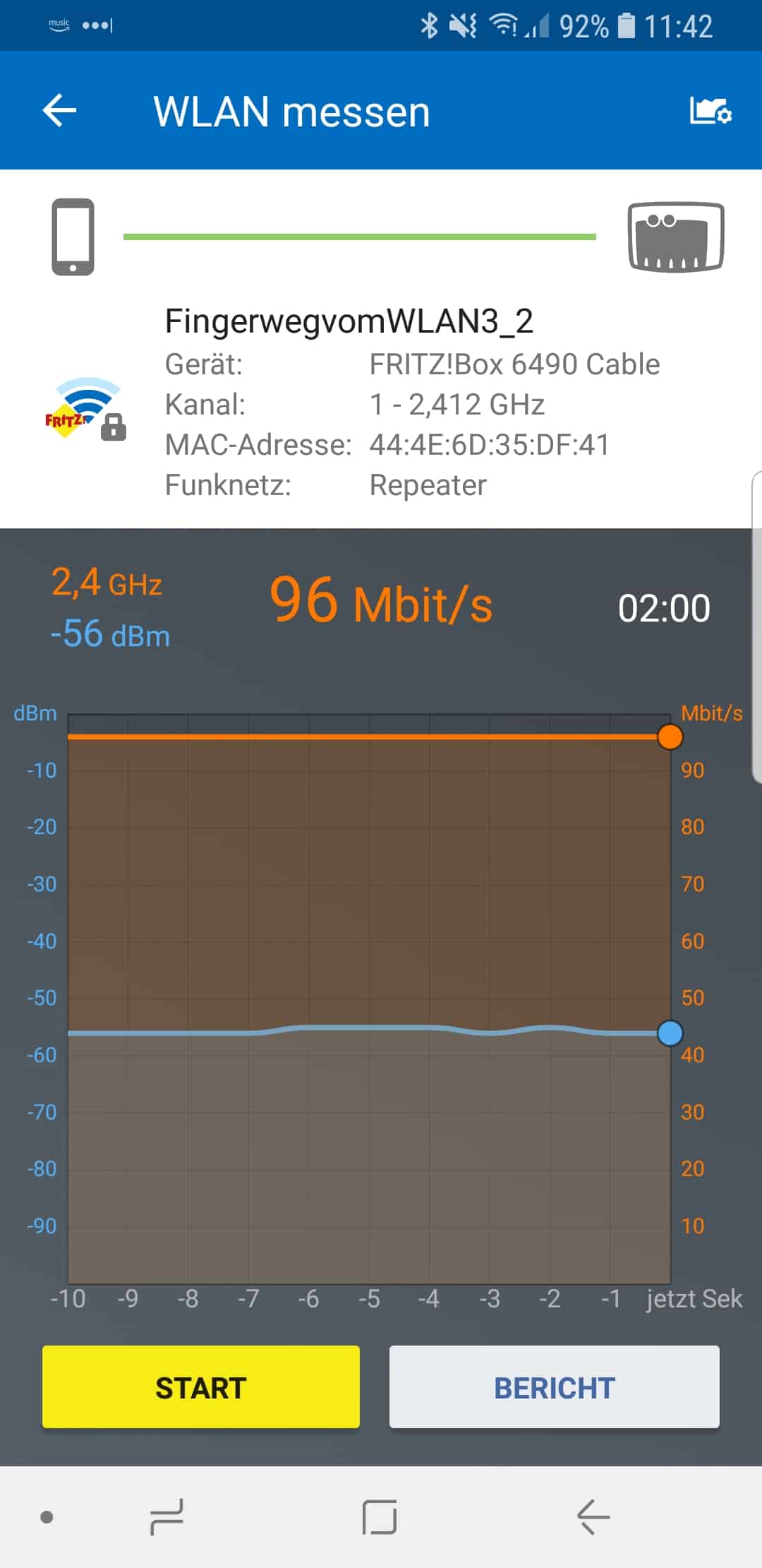 FritzBox 6490 – WLAN-Messung