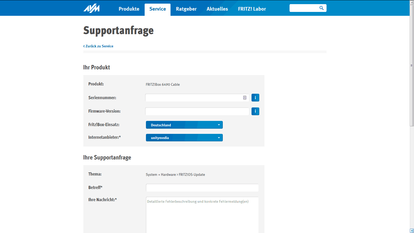 FritzBox 6490 – Supportanfrage