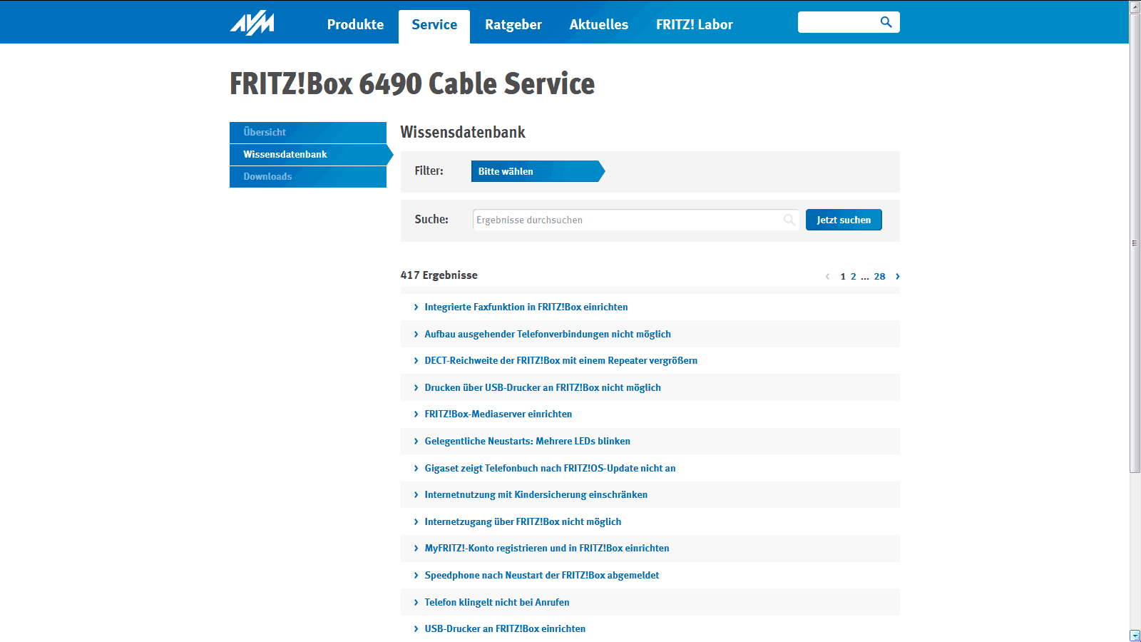 FritzBox 6490 – Wissensdatenbank