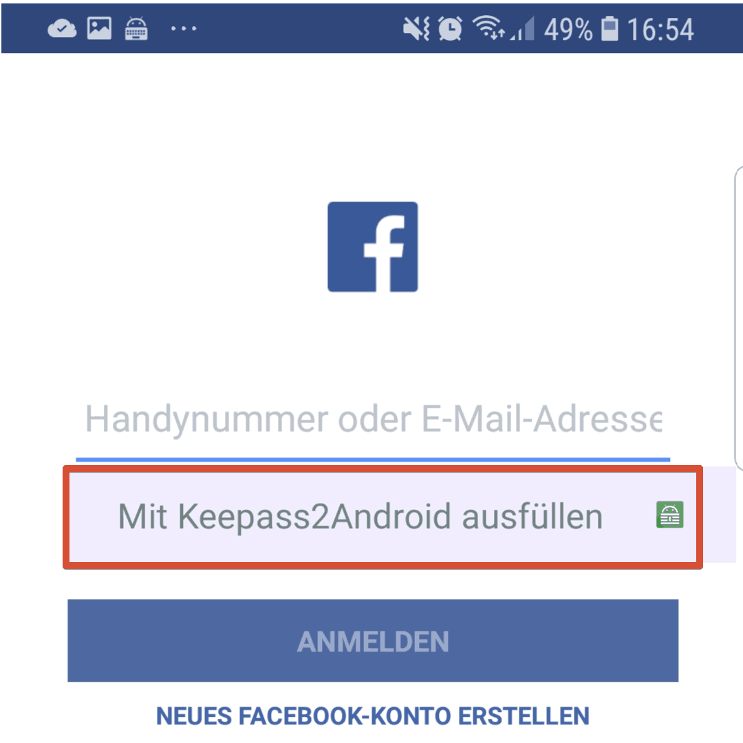 KeePass Facebook App